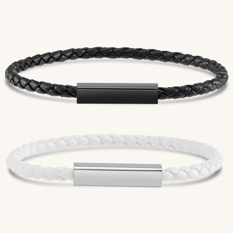 Magnetic Leather Bond Bracelets Set