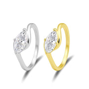 Marquise Cut Crossover Ring