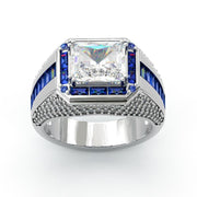 Radiant Cut Sapphire Accented Ring