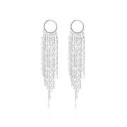 14k Tassel Chain Hoop Earrings