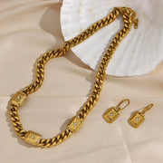 18k Cuban North Star Tarot Necklace and Earring