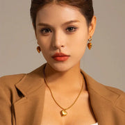 18k Dainty Heart Hoops Earrings