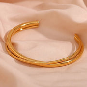 18k Intersect Cross Cuff Bracelet