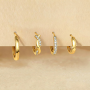 8pc Classic Huggie Hoop Earrings Set