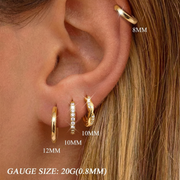 8pc Classic Huggie Hoop Earrings Set
