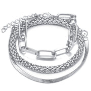 3pc Chunky & Elegant Bracelet Stack