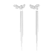 14k Tassel Chain Hoop Earrings