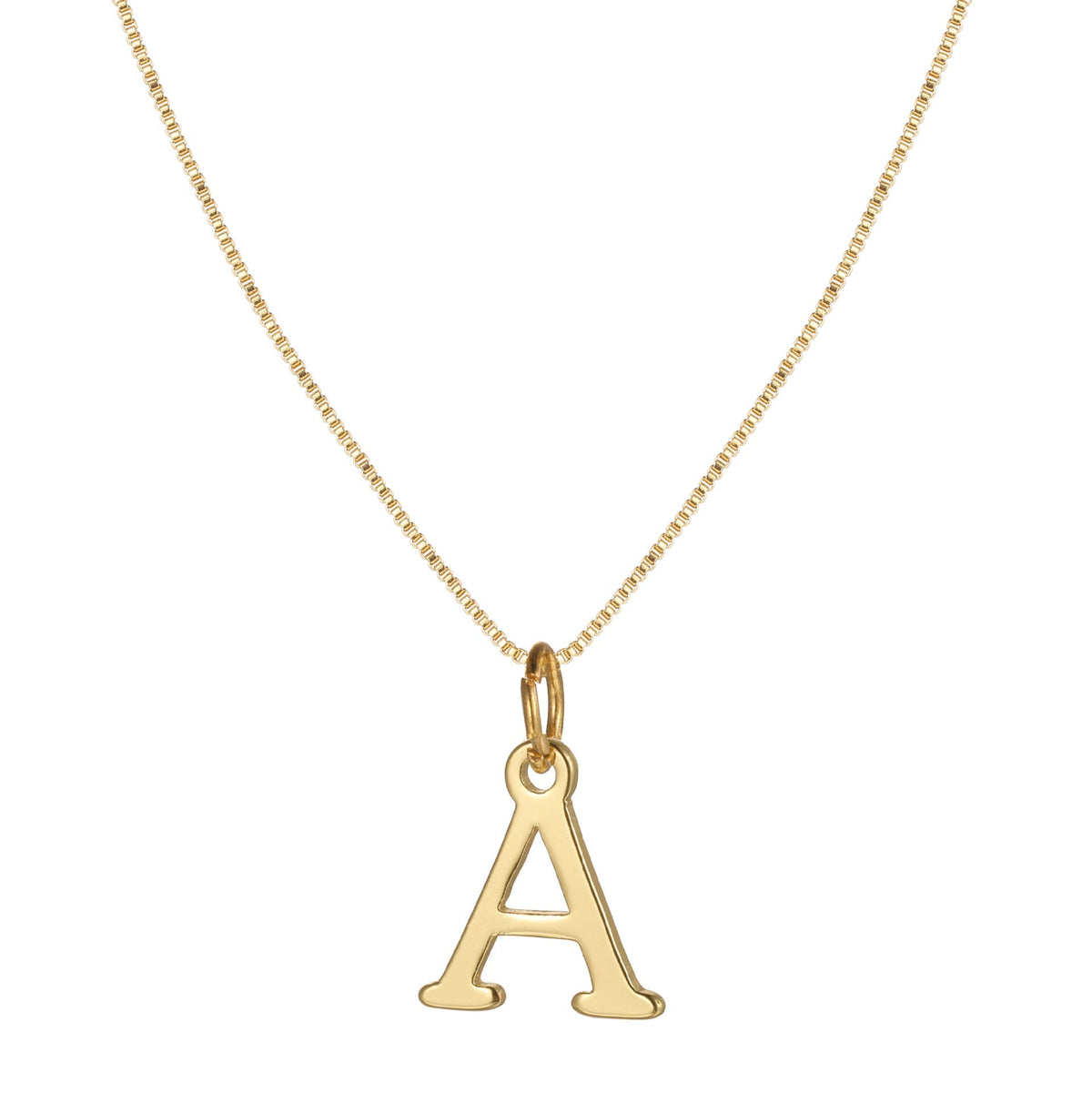 14k Minimal Serif Initial Necklace