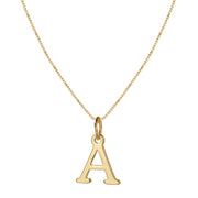14k Minimal Serif Initial Necklace