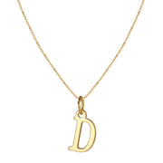 14k Minimal Serif Initial Necklace