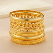 14k 10pc Chunky Variety Bracelet Stack