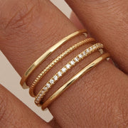 4pc 14k Dainty Ring Stack