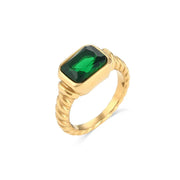 Chunky Cross Striped Baguette Diamond Ring