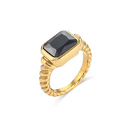 Chunky Cross Striped Baguette Diamond Ring