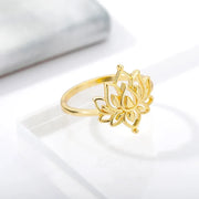 Dainty Lotus Flower Outline Ring