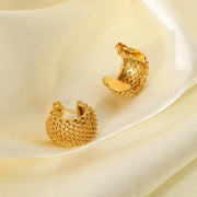18k Mesh C Hoop Earrings