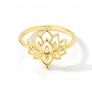 Dainty Lotus Flower Outline Ring