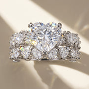 2pc Statement Heart Ring Stack