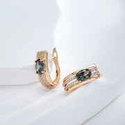 C Shaped Diamond Accented Centerpiece Earrings