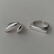 S925 Modern Geometric Elegance Rings