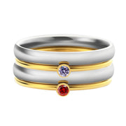 Personalized Name & Birthstone Stack Rings
