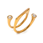 Asymmetrical Triple Wrap Diamond Tip Rings