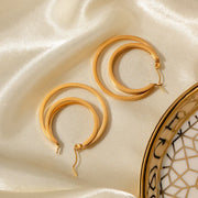 18k Triple Layer Hoop Earrings