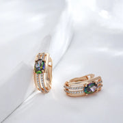 C Shaped Diamond Accented Centerpiece Earrings