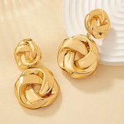 Stacked Pretzel Spiral Twist Earrings
