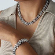 Classy Rice Bead Necklace and Bracelet
