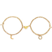 Couples Magnetic Heart Sun & Moon Bracelet Set