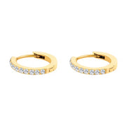 Dainty Birthstone Hoop Huggie Earrings