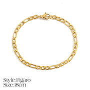 Dainty Cuban Figaro Chain Letter Initial Bracelet