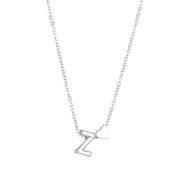 Dainty Heart Accented Letter Initial Necklace