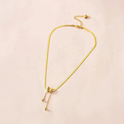 Dainty Herringbone Butterfly Dangle Necklace