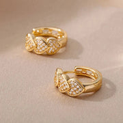 Dainty Hoop Heart Earrings