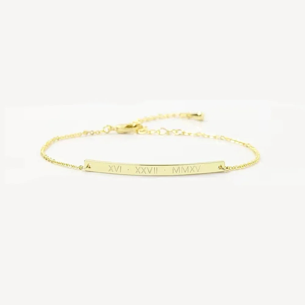 Dainty Thin Engraving Bracelet