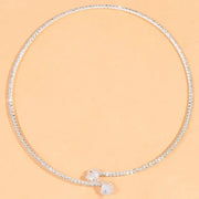 Diamond Heart Open Choker Necklace