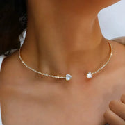 Diamond Heart Open Choker Necklace