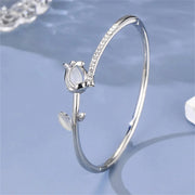 Elegant Tulip Opal Diamond Accented Bracelet