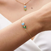 Feminine Floral Tulip Bracelet and Necklace Set