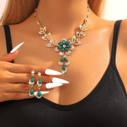 Floral Diamond Necklace and Earring Set