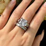 2pc Square Cut Diamond Ring Stack