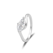 Marquise Cut Crossover Ring