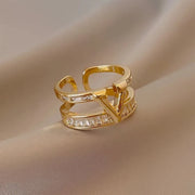Layered "V" Diamond Ring