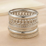 14k 10pc Chunky Variety Bracelet Stack