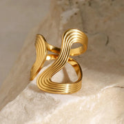 Modern Spiral Textured Ring