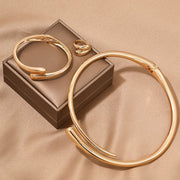 Modern Wrap Choker Necklace, Bracelet, Ring Set