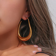 Pear Outlined Hoop Earrings
