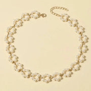 Pearl Floral Daisy Choker Necklace